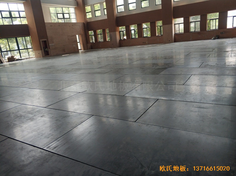 江苏常州同济中学运动馆体育地板施工案例2