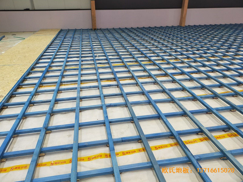 山东北环路平安行驾校篮球馆运动木地板铺设案例2