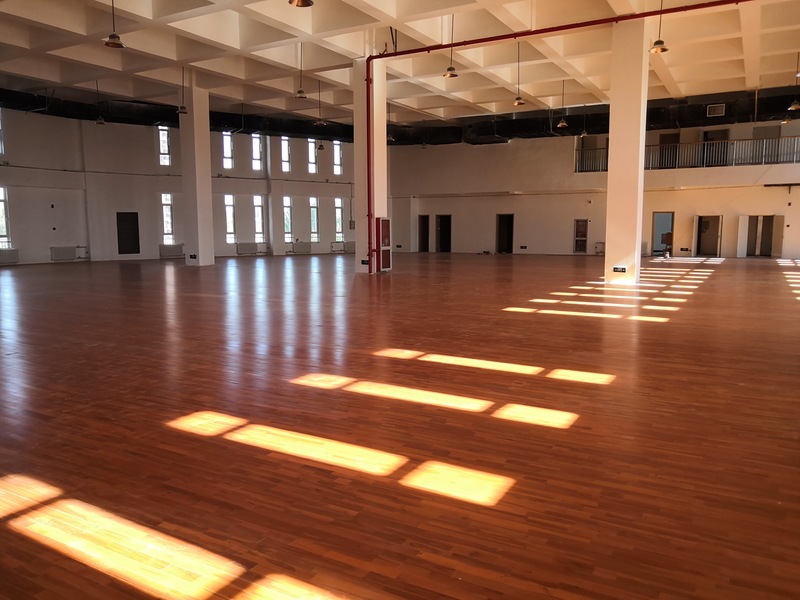 北京房山长阳小学篮球场运动木地板施工案例