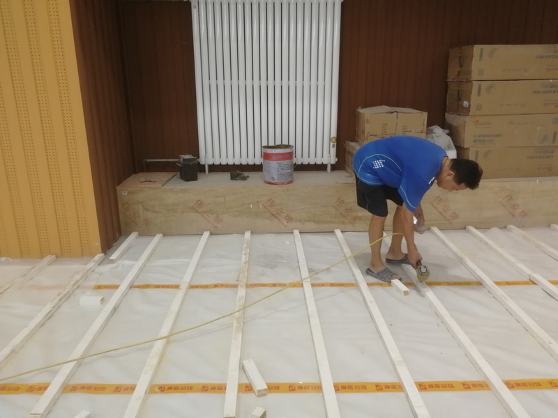 北京昌平新东方外国语学校体育馆木地板施工案例
