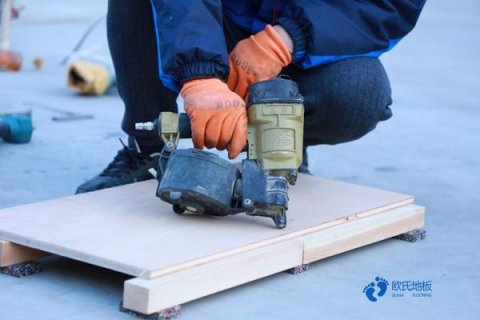 篮球木地板施工过程